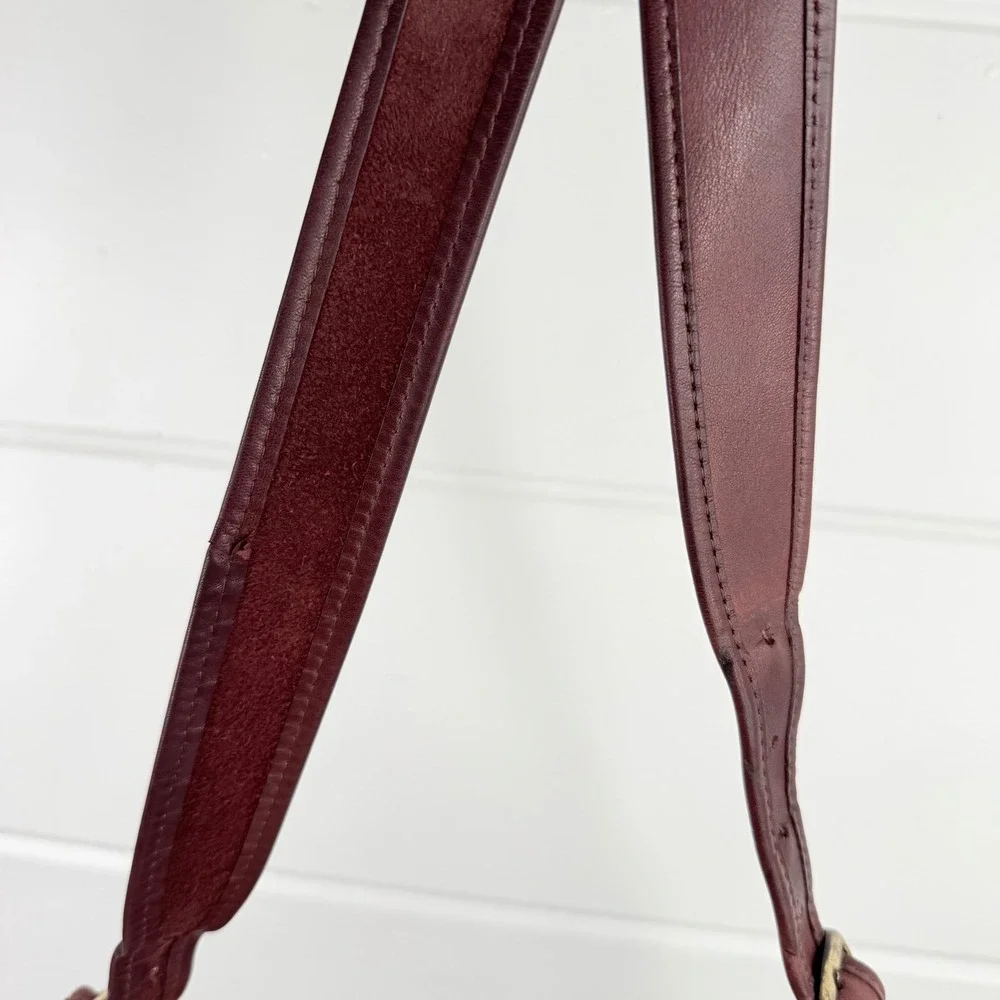 Vintage Frye Saddle Bag Maroon Red Leather Shoulder Purse Satchel